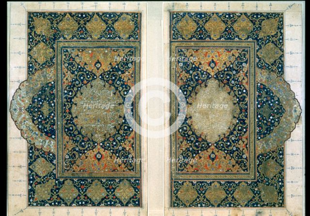Double Page from the Koran, Safavid, c1580. Artist: Unknown