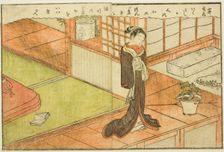 Double-page Illustration from Vol. 2 of "Picture Book of Spring Brocades...", 1771. Creator: Suzuki Harunobu