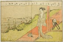 Double-page Illustration from Vol. 2 of "Picture Book of Spring Brocades...", 1771. Creator: Suzuki Harunobu