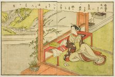 Double-page Illustration from Vol. 2 of "Picture Book of Spring Brocades...", 1771. Creator: Suzuki Harunobu