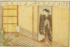 Double-page Illustration from Vol. 2 of "Picture Book of Spring Brocades...", 1771. Creator: Suzuki Harunobu