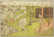 Double-page Illustration from Vol. 2 of "Picture Book of Spring Brocades...", 1771. Creator: Suzuki Harunobu