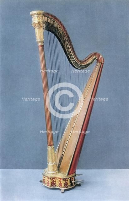 'Double-pedal harp made by Erard Frères, Paris, mid-nineteenth century', 1948. Artist: Unknown.