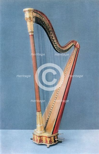 'Double-pedal harp made by Erard Frères, Paris, mid-nineteenth century', 1948. Artist: Unknown.