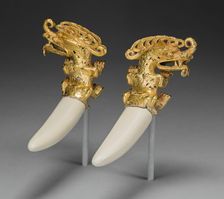 Double Pendant in the Form of a Mythical Saurian with Tusks, A.D. 800/1200. Creator: Unknown