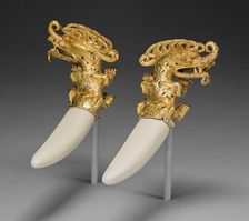 Double Pendant in the Form of a Mythical Saurian with Tusks, A.D. 800/1200. Creator: Unknown