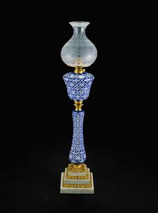 Double-Plated Lamp, c. 1865. Creator: Boston and Sandwich Glass Company
