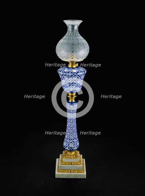 Double-Plated Lamp, c. 1865. Creator: Boston and Sandwich Glass Company.