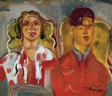 Double portrait No. 2 (Katharine and Anthony West), 1937. Creator: Frances Hodgkins