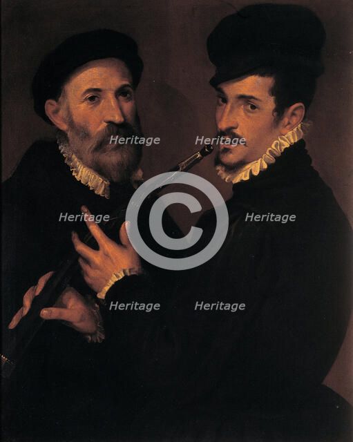 Double portrait of musicians, 1579. Artist: Passerotti, Bartolomeo (1529-1592)