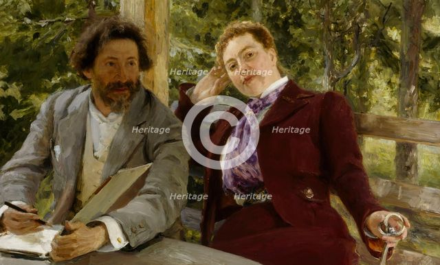 Double Portrait of Natalia Nordmann and Ilya Repin, 1903. Creator: Il'ya Repin.