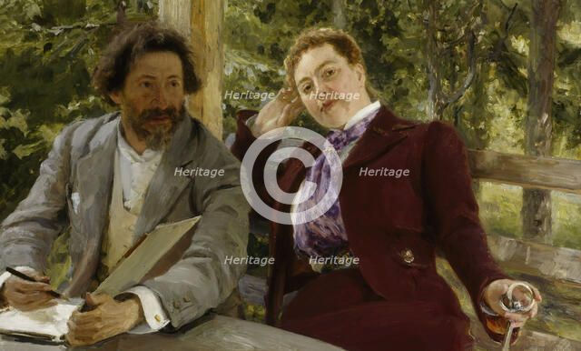Double Portrait of Natalia Nordmann and Ilya Repin, 1903. Creator: Il'ya Repin.