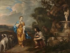 Double portrait of a young couple as Granida and Daiphilo, c.1640-c.1670. Creator: Jan Mytens