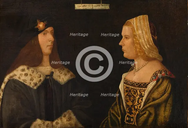 Double Portrait of a Young Man and Young Woman, c1520. Creator: Giovanni Paolo d' Agostino.