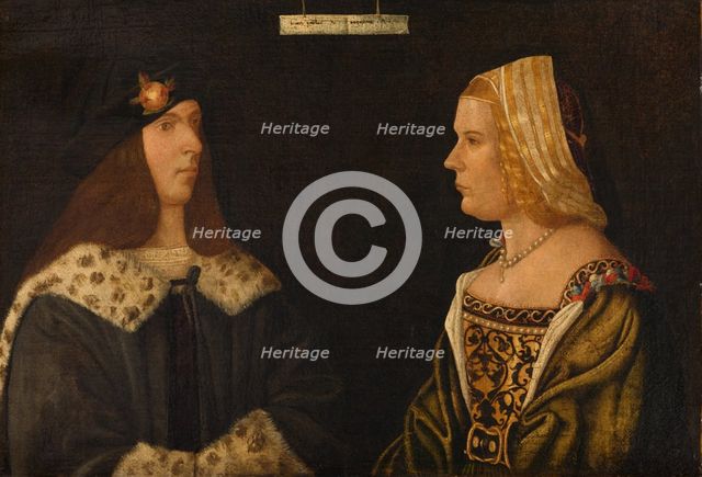 Double Portrait of a Young Man and Young Woman, c1520. Creator: Giovanni Paolo d' Agostino.