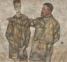 Double portrait of Benesch, 1913. Creator: Schiele, Egon (1890-1918)