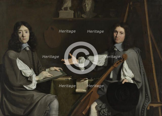 Double Portrait of both Artists, 1654. Artist: Champaigne, Philippe, de (1602-1674)