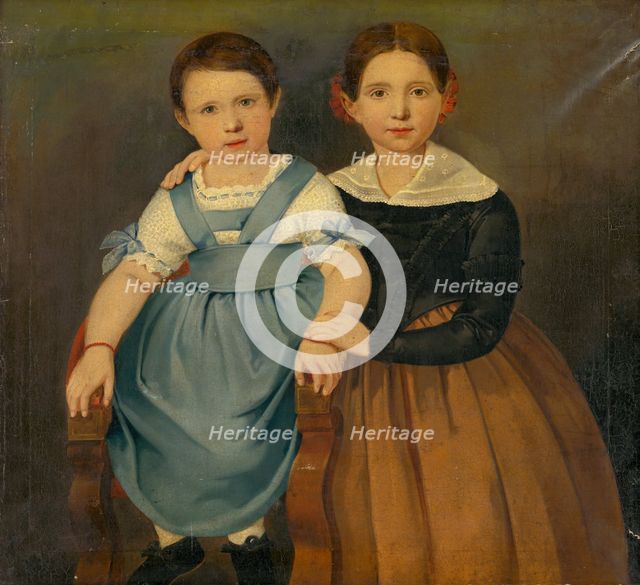 Double portrait of girls, 1844. Creator: Václav Govic.