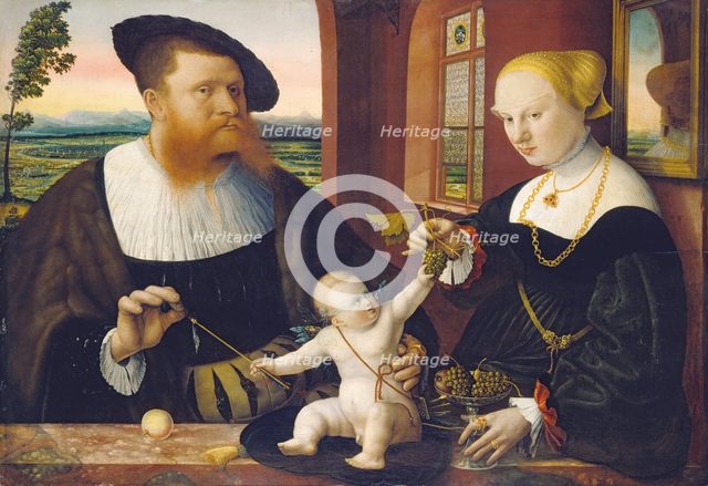 Double Portrait of Justinian von Holzhausen and His Wife Anna, née Fürstenberg, 1536. Creator: Conrad Faber von Creuznach.