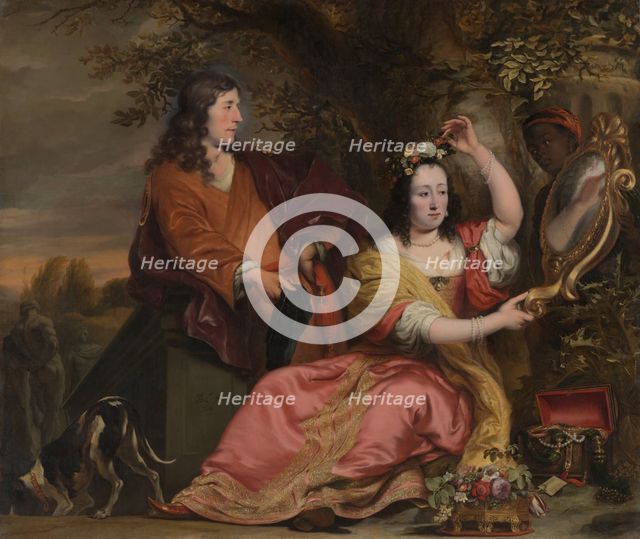 Double portrait of Jan van der Voort (1626-1678) and his sister Catharina van der Voort... 1661. Creator: Ferdinand Bol.