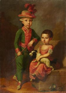Double Portrait of Johann Georg von Holzhausen (1771-1846) and His Sister Henriette..., c1775. Creator: Heinrich Jacob Tischbein?