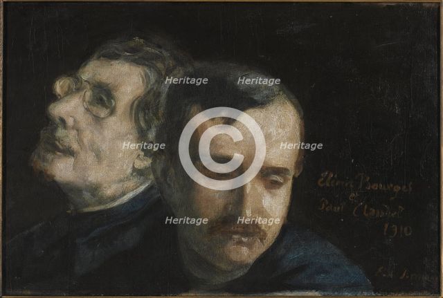 Double portrait of Paul Claudel and Élémir Bourges.