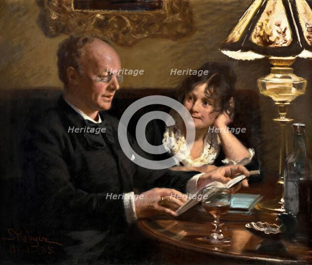 Double portrait of royal actor Emil Poulsen (1842-1911) and his wife Anna, born Næser..., 1885. Creator: Peder Severin Kroyer.