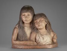 Double Portrait of the Artist's Daughters, 1889. Creator: Adolf von Hildebrand