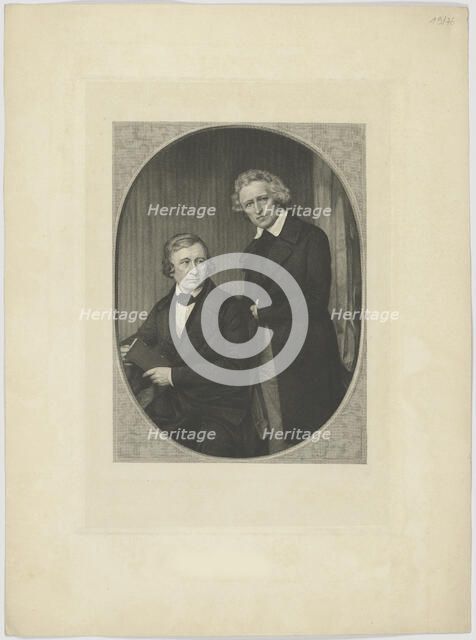 Double Portrait of the Brothers Grimm, ca 1845. Creator: Anonymous.
