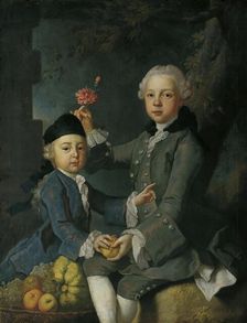 Double portrait Leopold and Vinzenz Ruard, c1770. Creators: Joseph Hickel, Martin van Meytens