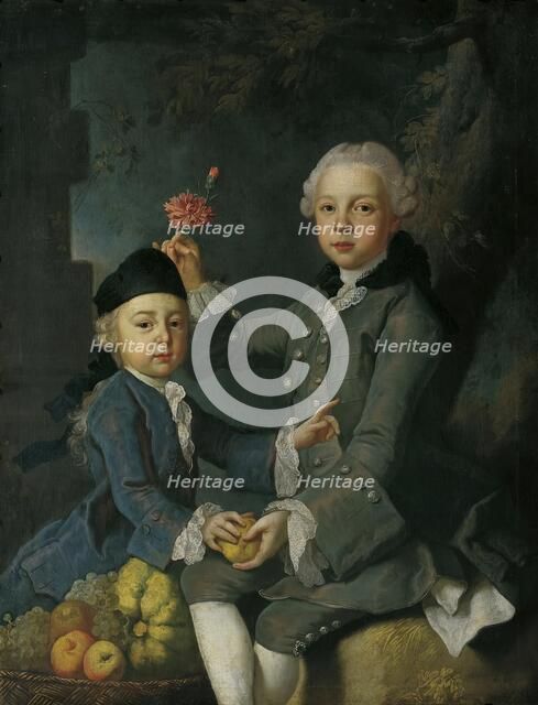 Double portrait Leopold and Vinzenz Ruard, c1770. Creators: Joseph Hickel, Martin van Meytens.