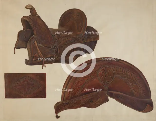 Double Rig Saddle, c. 1938. Creator: Cecil Smith.