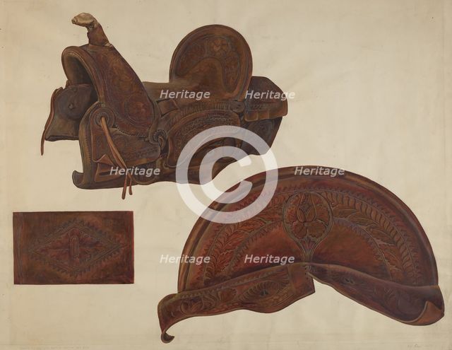 Double Rig Saddle, c. 1938. Creator: Cecil Smith.