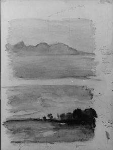 Double Study of Dawn, Moorea Seen across the Water, Tahiti, 1891. Creator: John La Farge