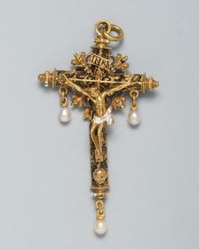 Double-Sided Crucifix Pendant, Spain, c. 1575-c. 1600. Creator: Unknown