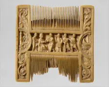 Double-Sided Ivory Liturgical Comb with Scenes of Henry II and Thomas Becket, British, ca. 1200-1210 Creator: Unknown