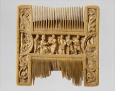 Double-Sided Ivory Liturgical Comb with Scenes of Henry II and Thomas Becket, British, ca. 1200-1210 Creator: Unknown