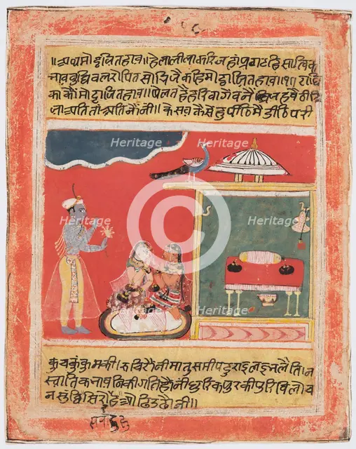 Double sided leaf from a Rasikapriya series, c. 1640. Creator: Unknown.