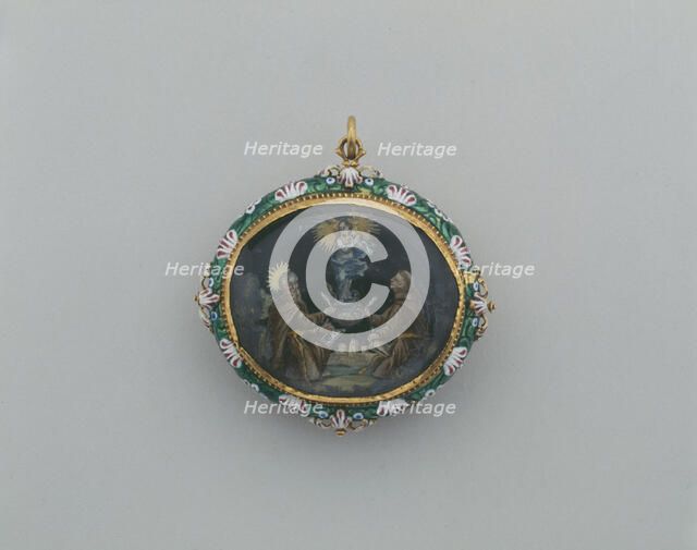 Double-Sided Pendant with the Virgin Immaculate with Ramon Llull and Duns Scotus..., c1675-c1750. Creator: Unknown.