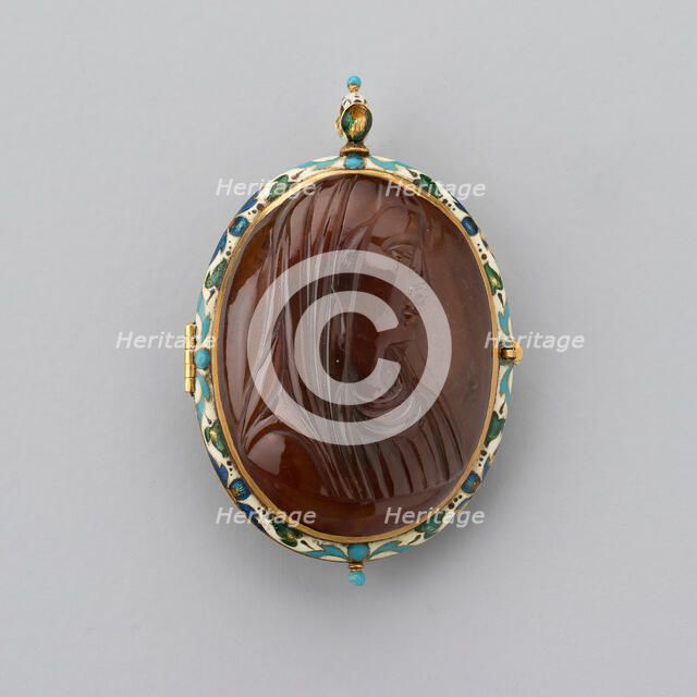 Double-Sided Pendant with Christ and Virgin, France, 18th century (cameo); 17th century (mount). Creator: Unknown.