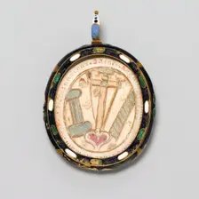 Double-Sided Pendant with Instruments of the Passion and Emblem of a Confraternity, 18th century. Creator: Unknown