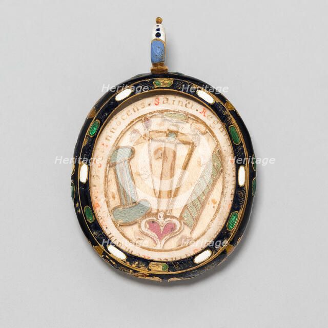 Double-Sided Pendant with Instruments of the Passion and Emblem of a Confraternity, 18th century. Creator: Unknown.