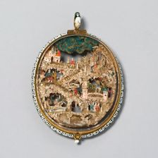 Double-Sided Pendant with Scenes from the Lives of Saint Francis and of Christ, Austria, 17th cent.. Creator: Unknown