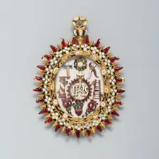 Double-Sided Pendant with Symbols of Christ and the Passion and Christ Among..., c1575-c1625. Creator: Unknown
