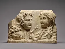 Double-Sided Relief with Theater Masks, mid-1st century A.D. Creator: Unknown