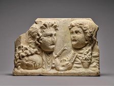 Double-Sided Relief with Theater Masks, mid-1st century A.D. Creator: Unknown