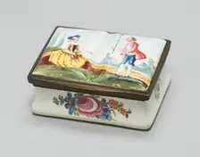 Double Snuff Box, South Staffordshire, c. 1770. Creator: Staffordshire Potteries