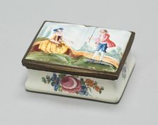 Double Snuff Box, South Staffordshire, c. 1770. Creator: Staffordshire Potteries