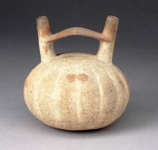 Double Spout and Bridge Vessel in the Form of a Ridged Gourd, 650/150 B.C. Creator: Unknown