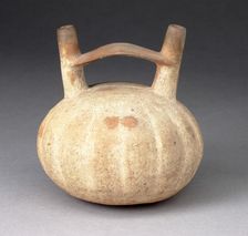 Double Spout and Bridge Vessel in the Form of a Ridged Gourd, 650/150 B.C. Creator: Unknown